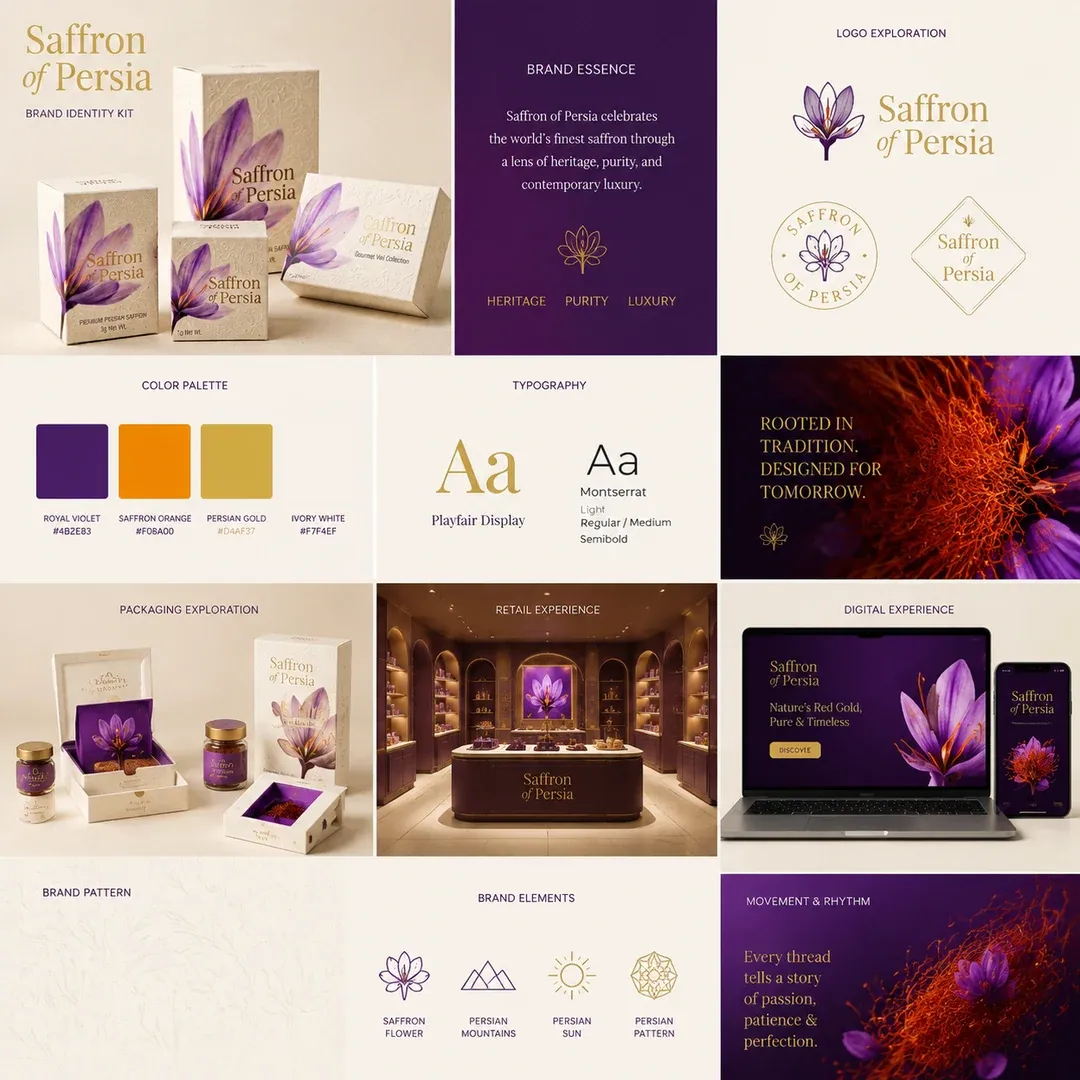 هویت بصری Saffron of Persia با هوش مصنوعی