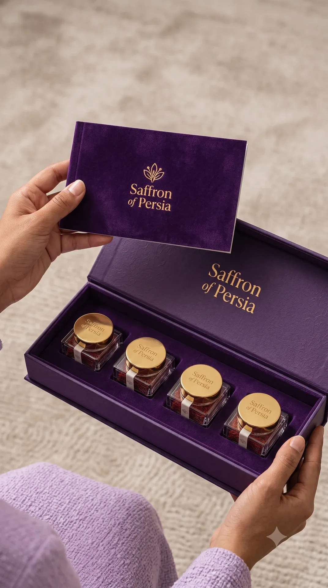 جعبهٔ مخمل Saffron of Persia با هوش مصنوعی